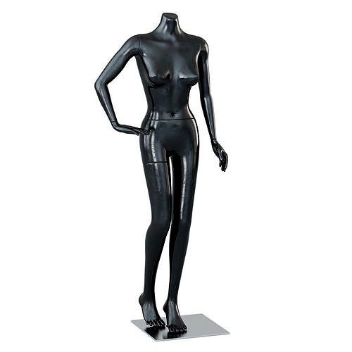 Female Black Mannequin In A Standing Pose 62