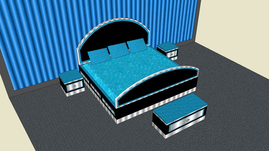 Blue Aqua Noir Bedroom