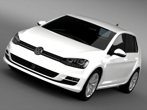 VW Golf TDI BlueMotion 5d Typ 5G 2012 - 3D Car for Maya