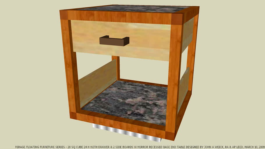 END TABLE WITH DRAWER & HALF SIDES BY JOHN A WEICK RA & AP LEED