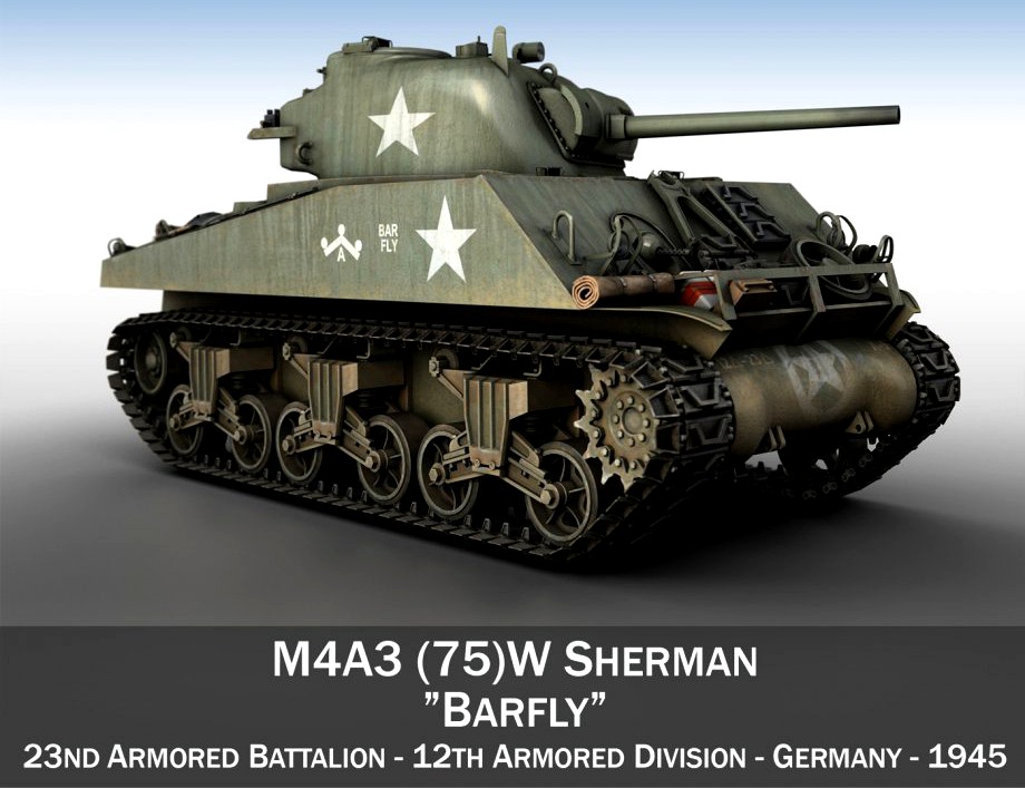 M4A3 Sherman - Barfly3d model