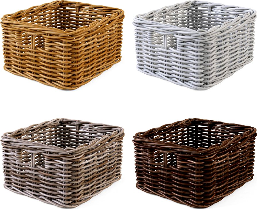 Wicker Basket Ikea Byholma 1 Set 4 Color3d model
