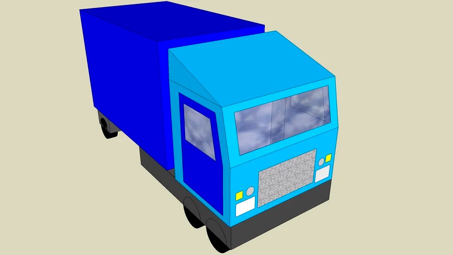 blauwe frachtwagen