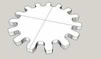 Gear wheel 15 teeth 15cm diameter modul 1cm