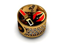 sexy kissing lips charm ball | 3D
