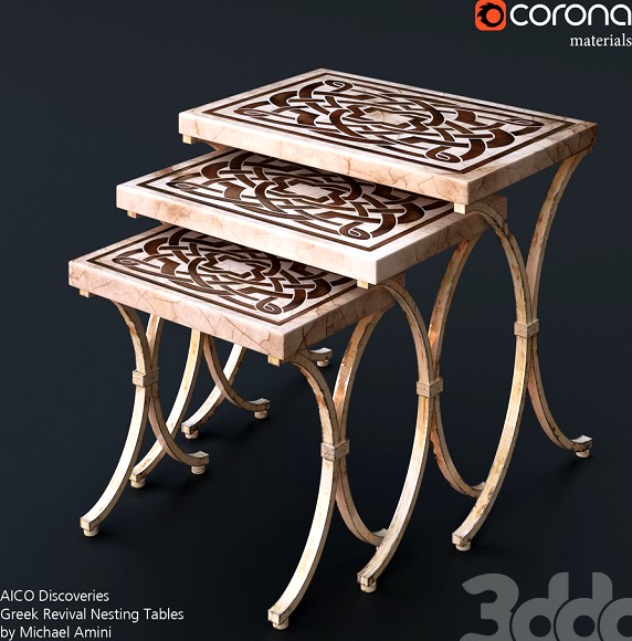 AICO Discoveries Greek Revival Nesting Tables by Michael Amini (перезаливка)