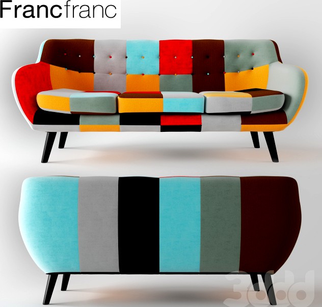 NAVIA Patchwork Sofa 3S