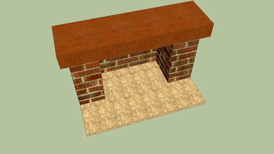 Brick Fireplace 3d model