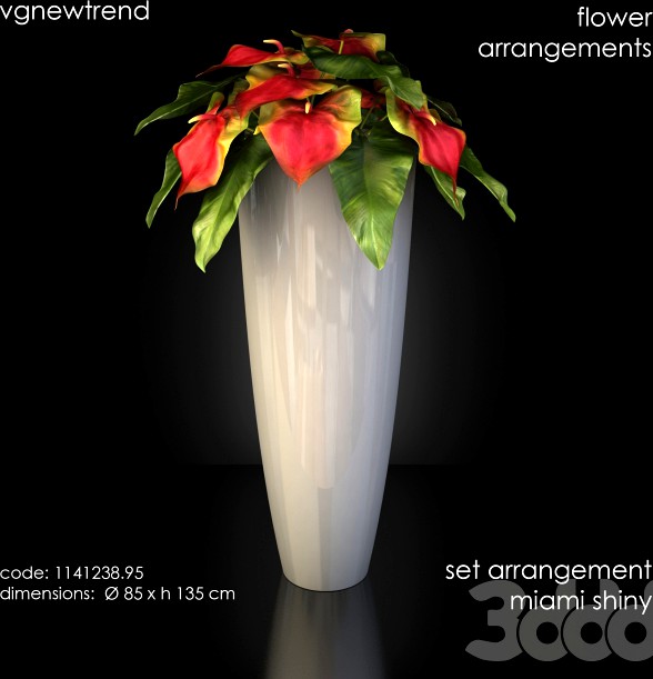 Листья в вазе vgnewtrend set arrangement miami shiny