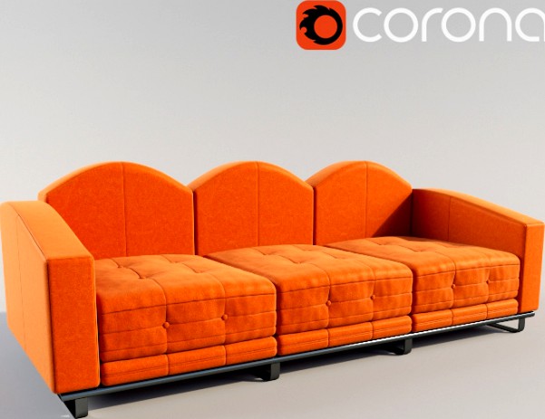 Orange leather Sofa