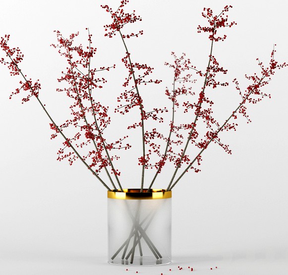 Autumn branches in glass vase