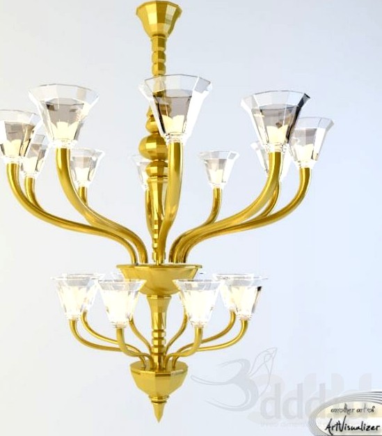 Chandelier 2 step low poly
