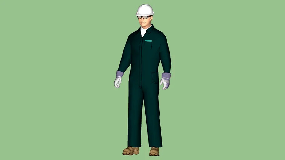 Safety First Series - Process Operator - OSHA Level 'D-1' PPE Protection - Coverall - Green