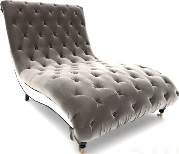 Tufted Silver Chaise