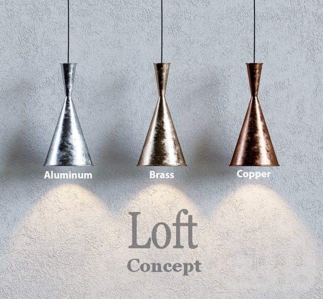 Loft concept - COPPER PENDANT LAMP BEAT LIGHT TALL