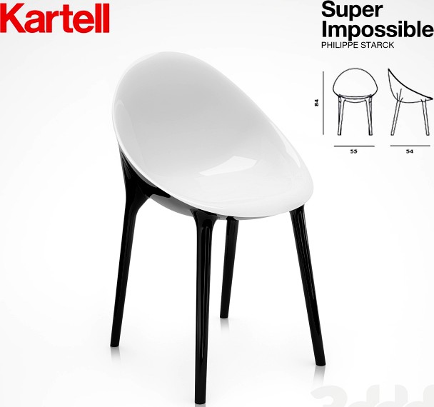 Kartell Super Impossible by Philippe Srarck 3d model