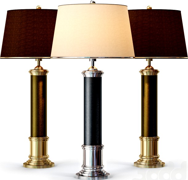 Frederick Cooper Leather Column Table Lamp