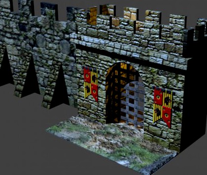 MedevalGastleGateAndWallSection