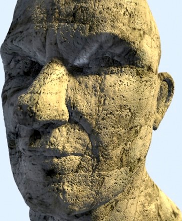 Stone textured head