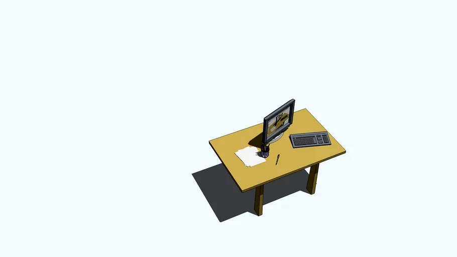 table with computer