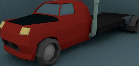 Low Poly Flat Bed Truck | Hauler