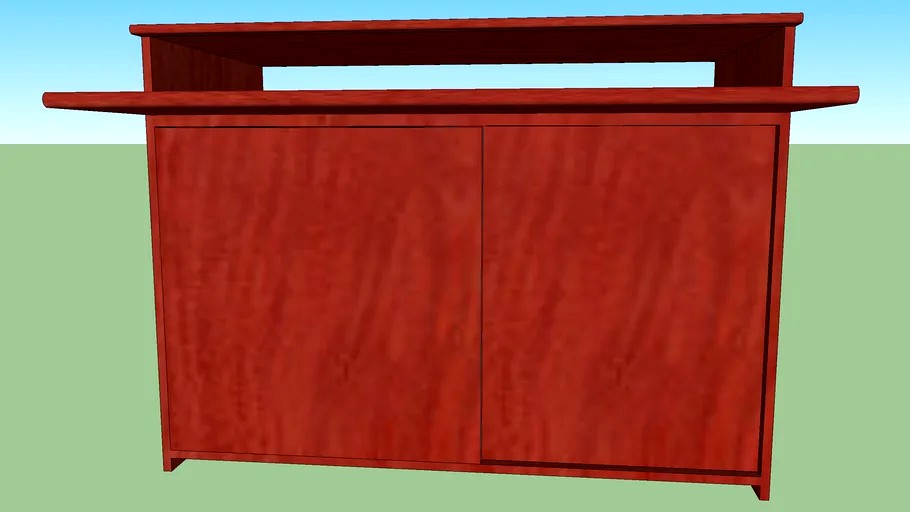 computer desk with sliding doors