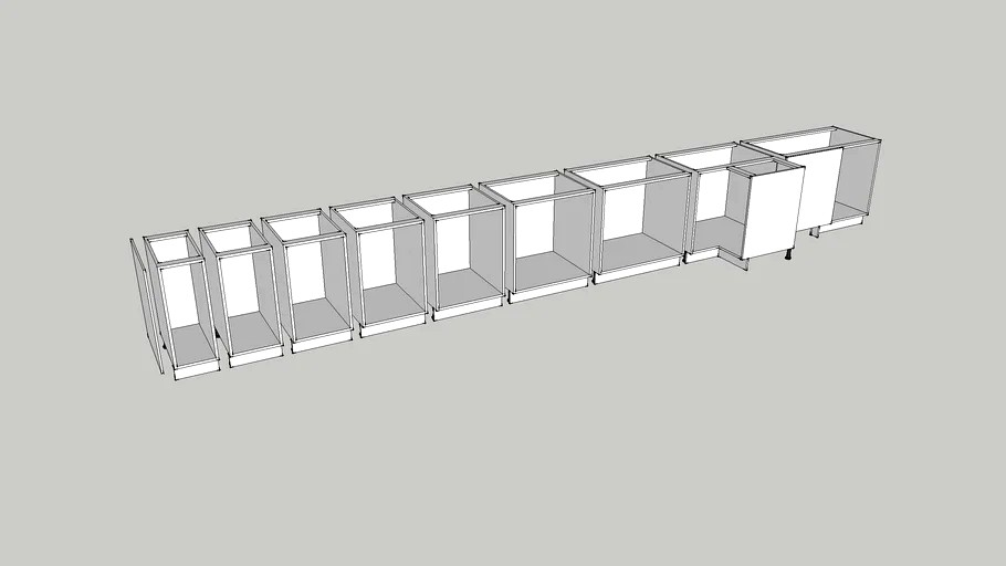 Ikea Akurum base kitchen cabinets (precise measurements)