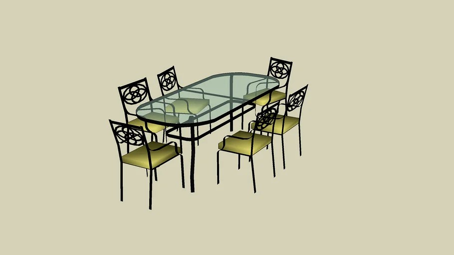 Glass Table and set of 6 chairs