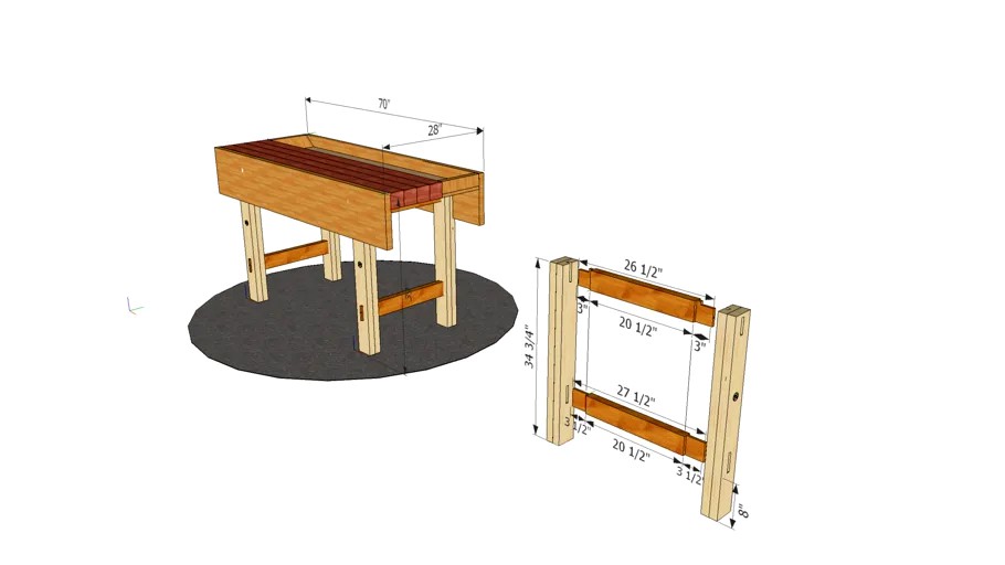 English Joiners Workbench 3d model