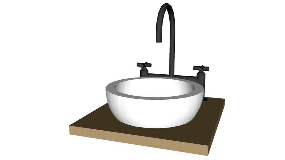 Modern bowl sink with faucet