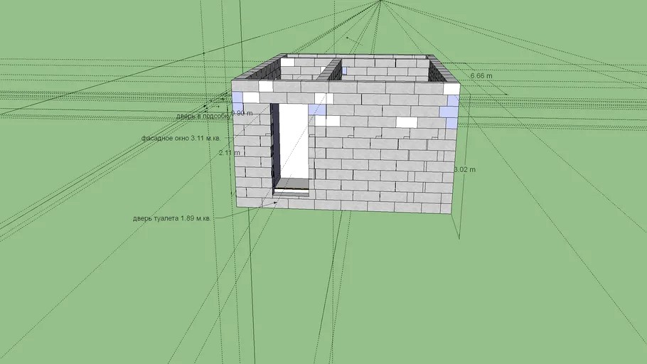 фундамент + первый этаж газобетон
