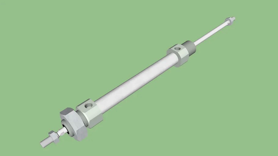 Vérin ISO 6432 diamètre 8 mm tige traversante.