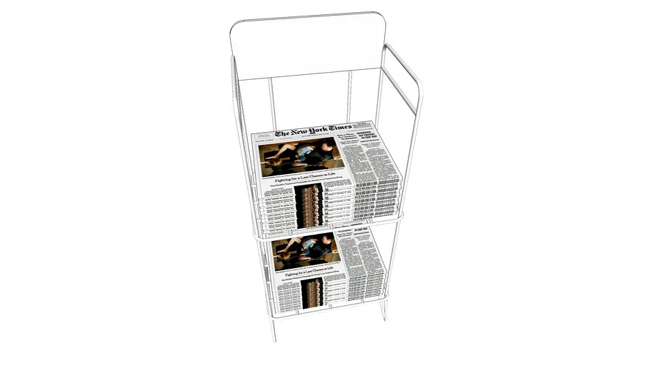Newspaper Stand Metal Rack 3d model