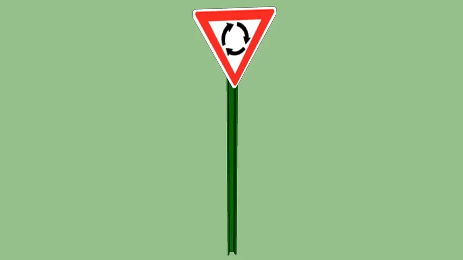Roundabout Give way sign