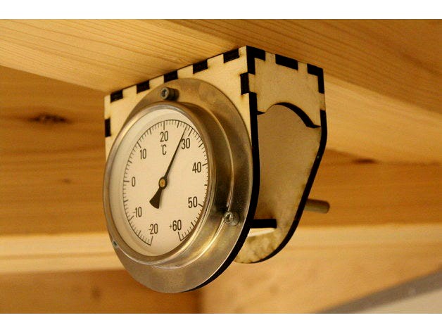 bimetallic thermometer wall mount by Fablab_Ideenreich