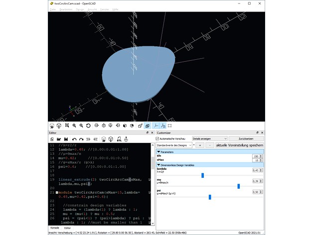 Two-circular-arc cam generator by Knochi