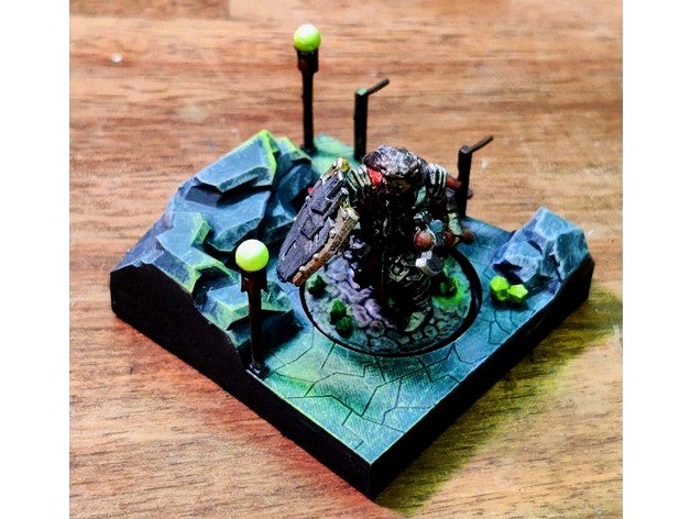 Mini Diorama for D&D sized miniature - Dungeon/Cave Scene by darkbesenstiel