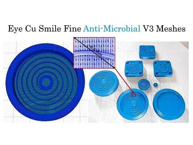 Eye Cu Smile fine anti-microbial filter mesh by FullPlasticScientist