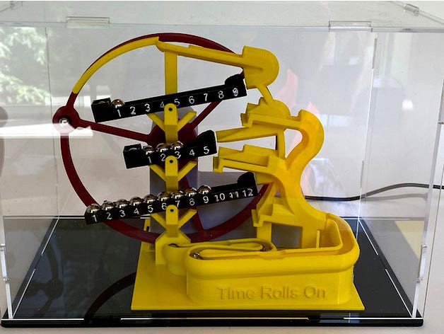 Marble Clock "Time Rolls On" by HFoG