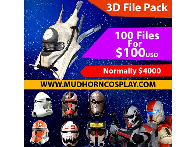 Star Wars 3d File Pack - Over 100 Weapons, Helmets and Armor Files. by Mudhorn_Cosplay_Props