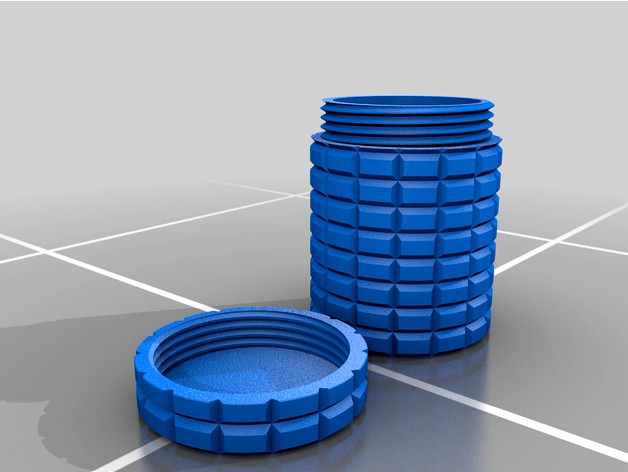 Ridged Container with Threaded Lid by chachi2604