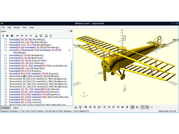 Static Biplane inspired by balsa model by dlbain