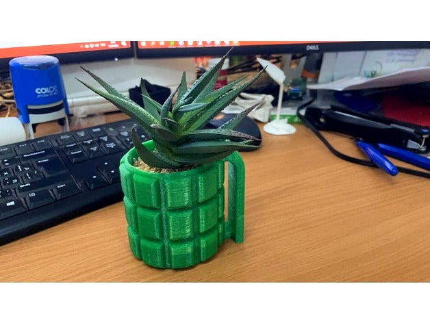 Grenade cup planter pot by Pushkarev