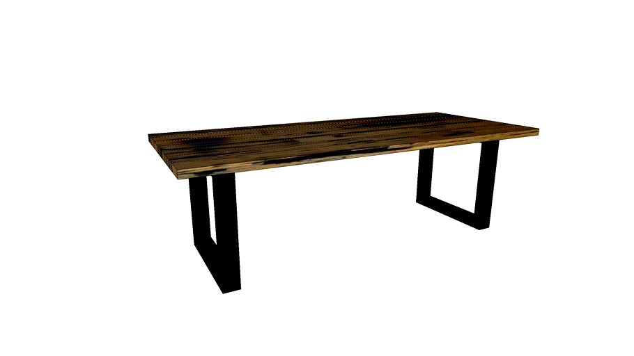 Table ARYA en plancher de wagon - pieds O 10x6