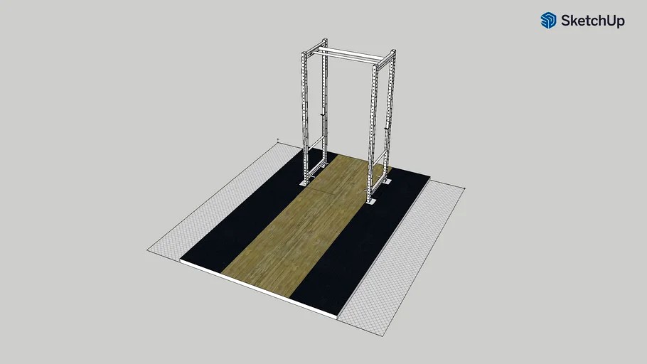 Olympic weightlifting platform with power rack