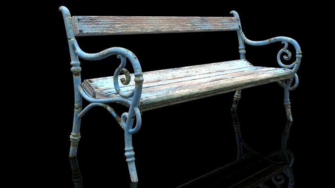 Realistic Old Textured Bench