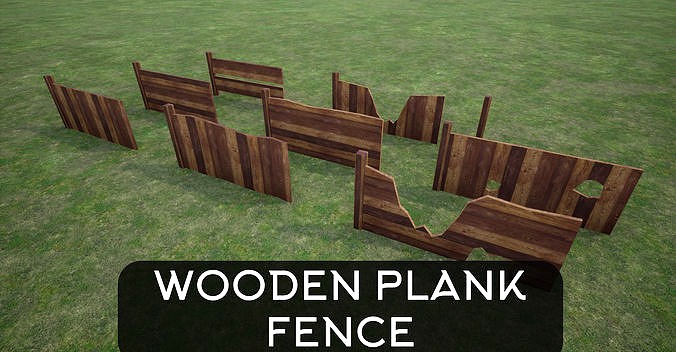 Lowpoly Modular Plank Fence