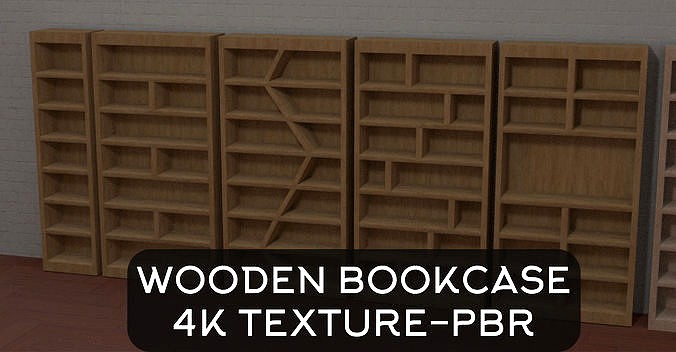 Wooden Bookshelf PBR