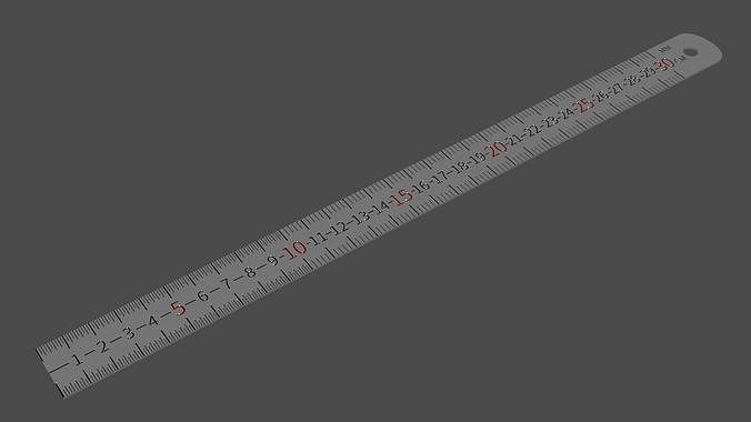 Metal ruler 30 cm 3D model