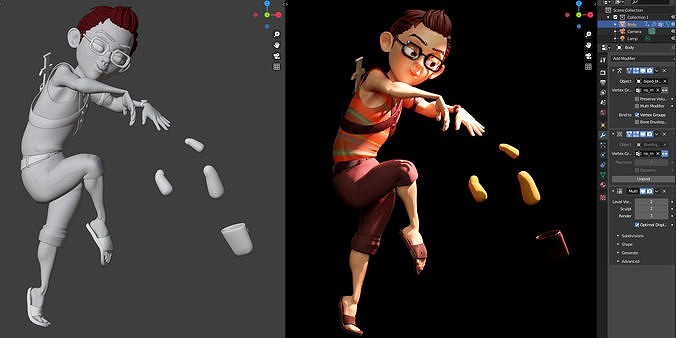 Rigged - Stylized Character Boy- Clark - Blender